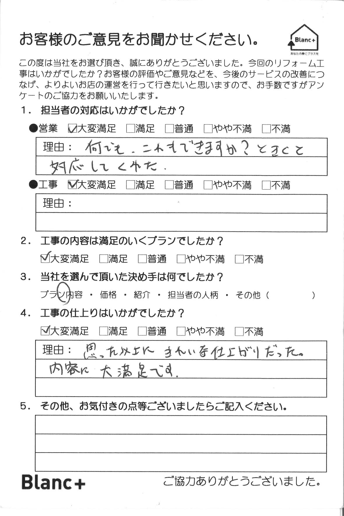 何でも、これもできます？ときくと対応してくれた。 思った以上にきれいな仕上がりだった。 内容に大満足です。